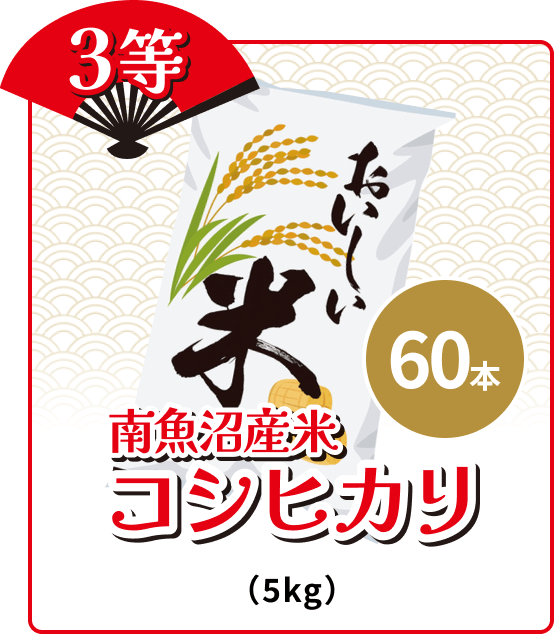 3等 60本 南魚沼産米 コシヒカリ (5kg)