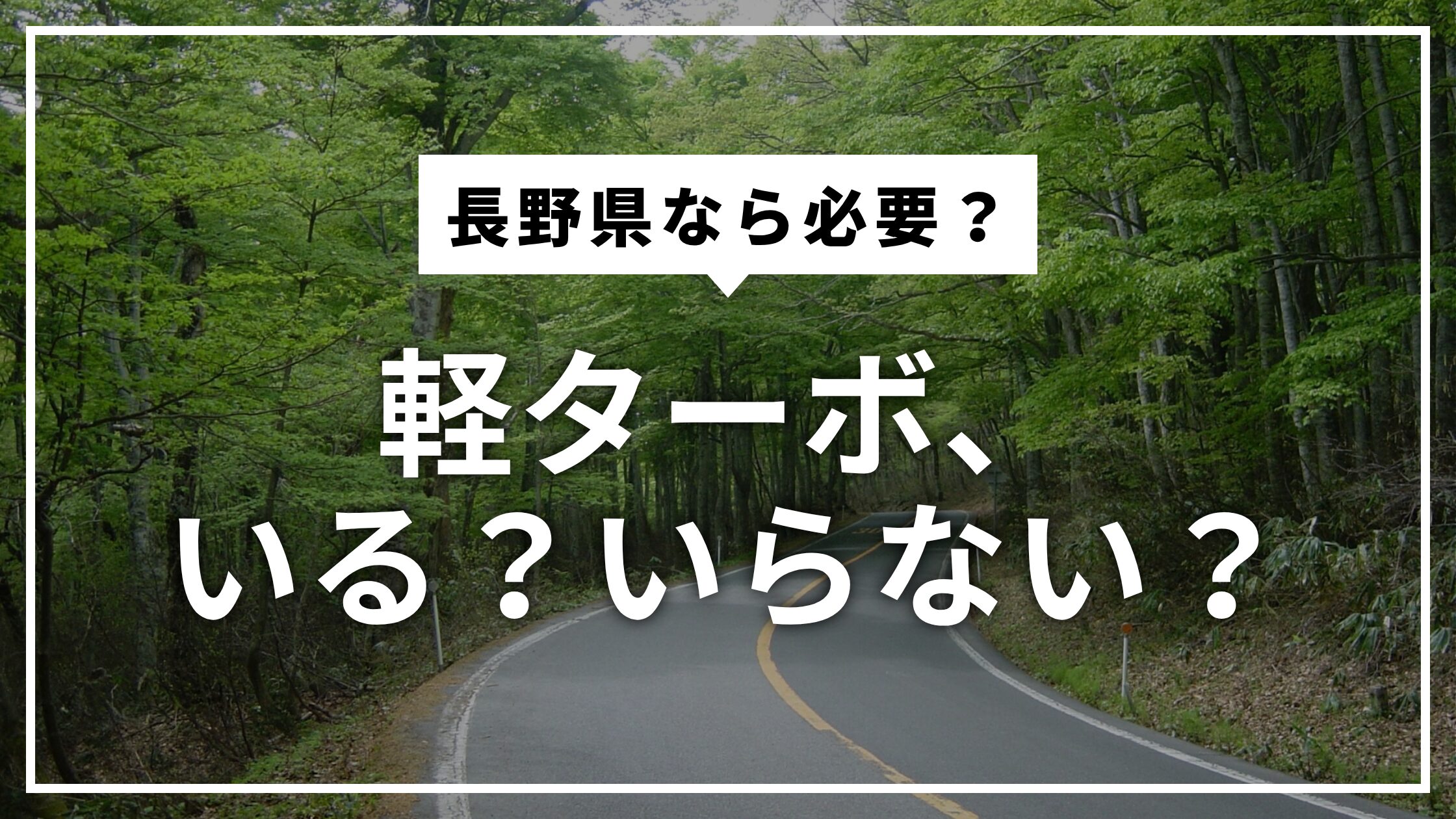 長野県なら必要？軽にターボ　いる・いらない？